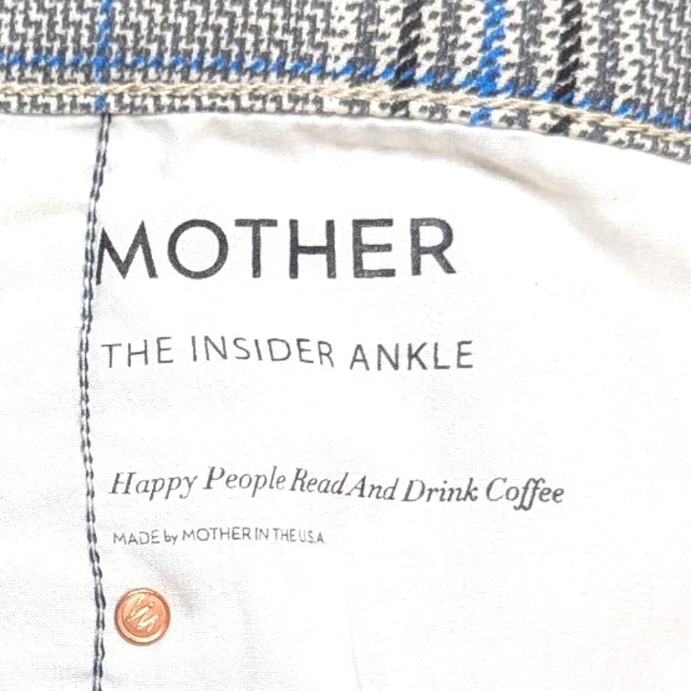 MOTHER The Insider Ankle Glen Plaid Tuxedo Strip Pants (30) - Picture 7 of 12